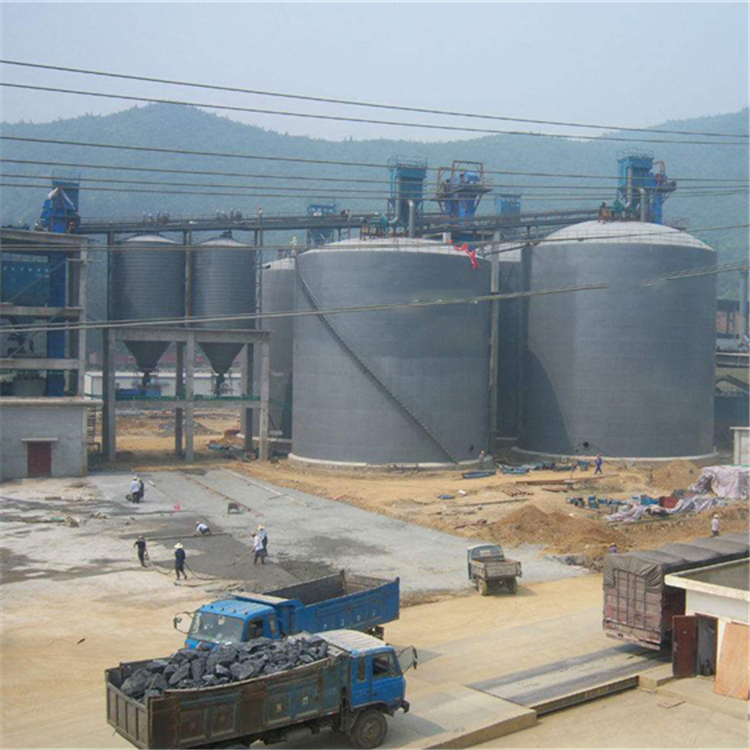 银川水泥钢板仓2座3000吨青岛项目进入施工